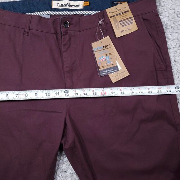 Tailor Vintage Greenwich Slim Fit Chino Pants Red Size 40 x 32 Stretch Airotec - Picture 8 of 9